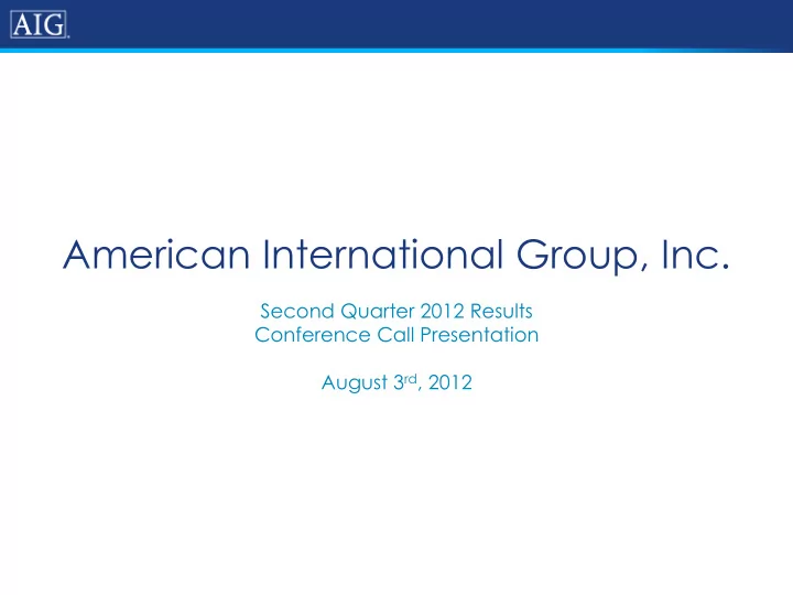 american international group inc