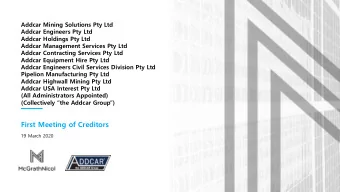 First Meeting of Creditors  19 March 2020  2  Agenda  Formalities    Resolution (concurrent