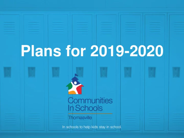 plans for 2019 2020