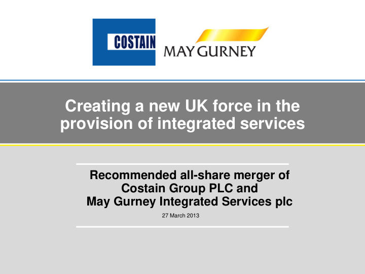 provision of integrated services