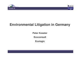 Environmental Litigation in Germany  Peter Kessler  Ecoconsult  Ecologic  ecologic.de  ecologic.de