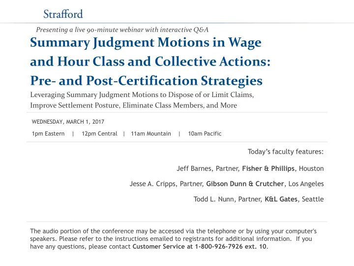 summary judgment motions in wage