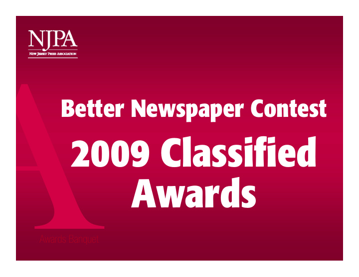 2009 classified awards