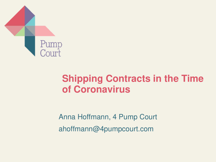 shipping contracts in the time of coronavirus