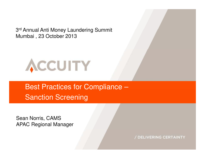best practices for compliance p sanction screening