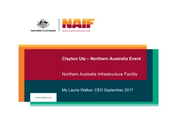Clayton Utz  Northern Australia Event  Northern Australia Infrastructure Facility  Ms Laurie