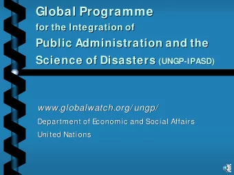 Global Programme  Global Programme  for the Integration of  for the Integration of  Public