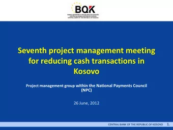 Seventh project management meeting  for reducing cash transactions in  Kosovo Project management