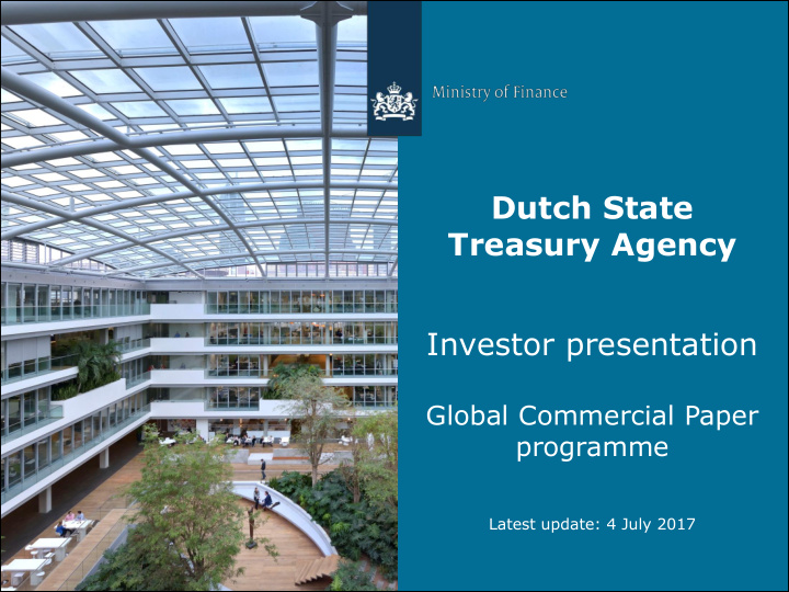 dutch state treasury agency investor presentation