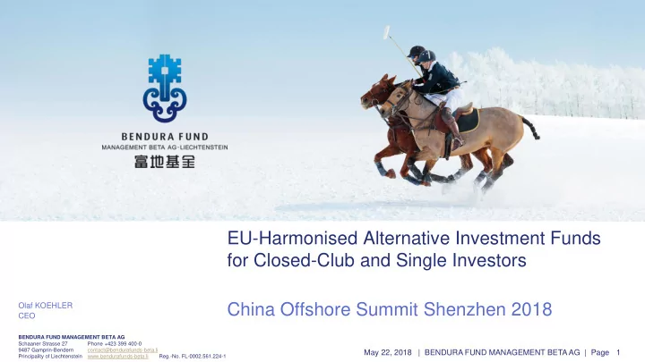 eu harmonised alternative investment funds for closed