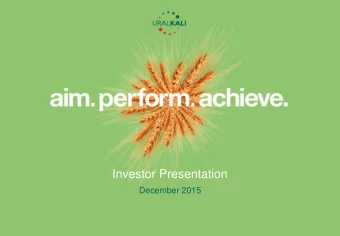 Investor Presentation  December 2015  Disclaimer This presentation has been prepared by JSC