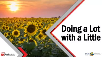 Doin  Doing a Lot  g a Lot  wit  with a Lit  h a Little  tle  Mar  Marketin  ting  1  Bud  Budge