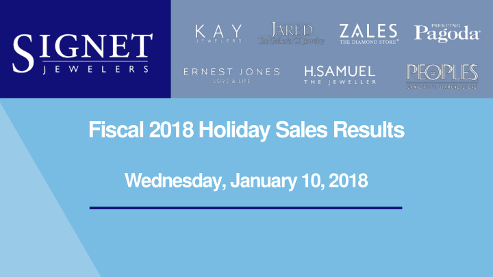 fiscal 2018 holiday sales results