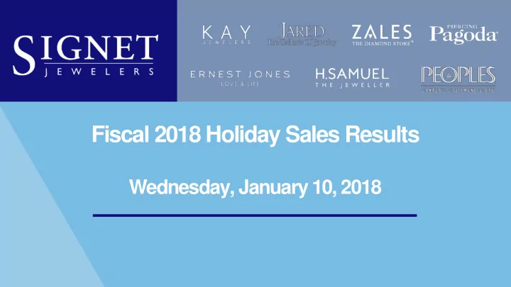 fiscal 2018 holiday sales results