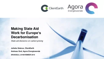 Making State Aid Work for Europes  Decarbonisation  State aid decisions on carbon-pricing