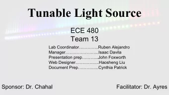 Tunable Light Source  ECE 480  Team 13  Lab Coordinator..Ruben Alejandro