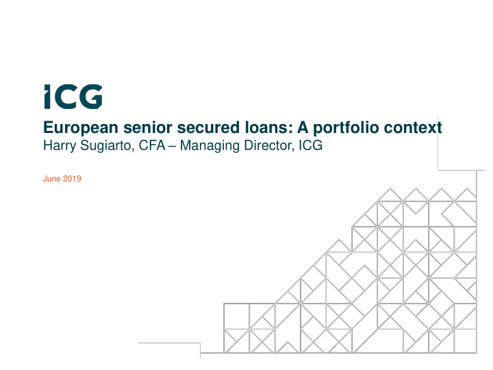 european senior secured loans a portfolio context