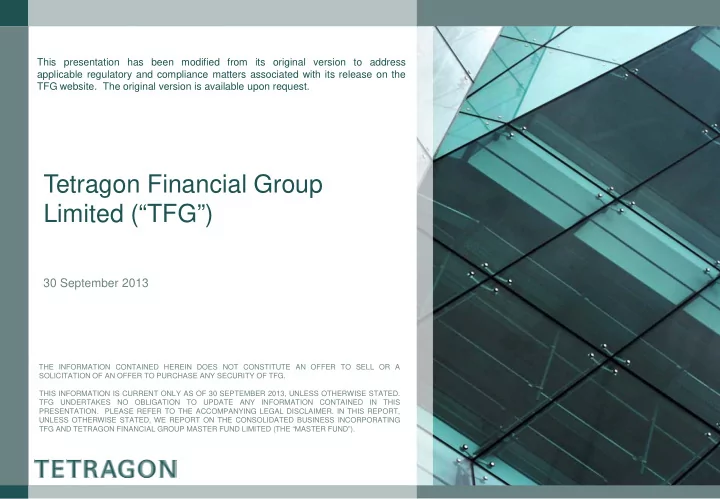 tetragon financial group limited tfg