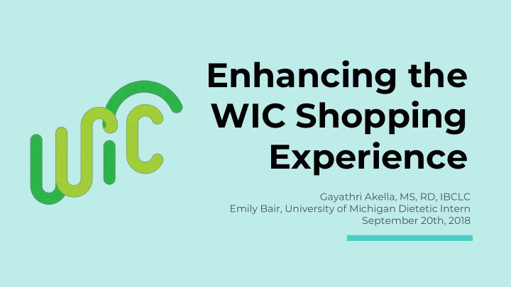 wic shopping experience