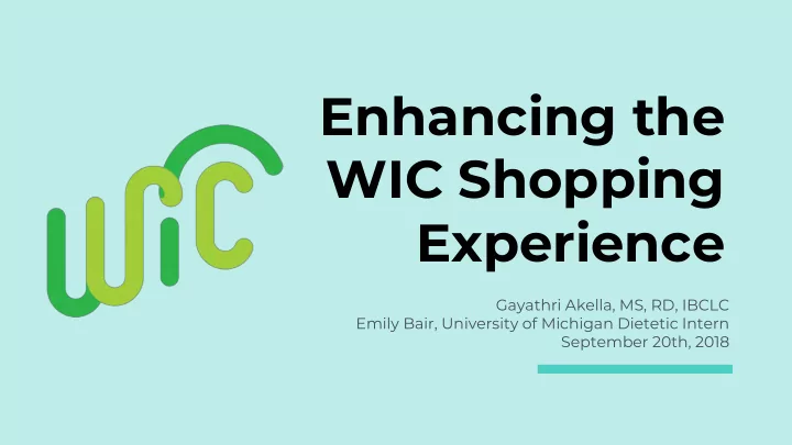 wic shopping experience