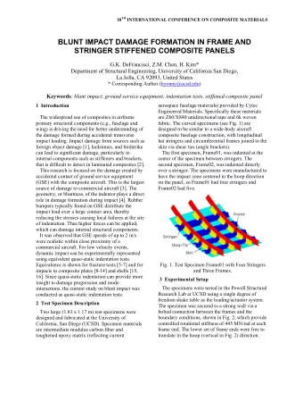 BLUNT IMPACT DAMAGE FORMATION IN FRAME AND  STRINGER STIFFENED COMPOSITE PANELS  G.K. DeFrancisci,