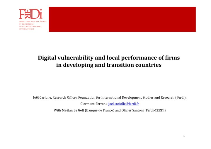 digital vulnerability and local performance of firms in