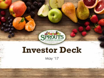 Investor Deck  May 17  Certain statements in this presentation are forward-looking as defined in