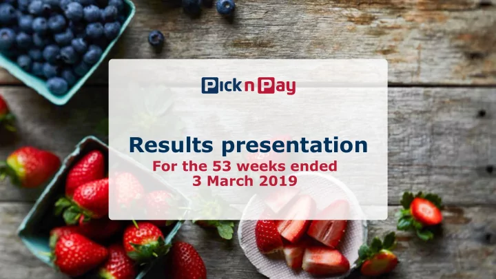 results presentation