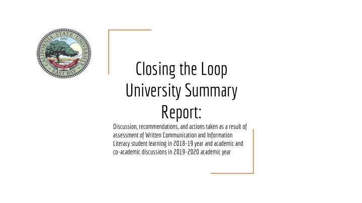 university summary report