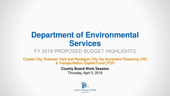 department of environmental services