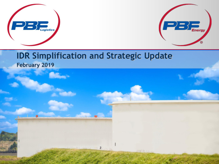 idr simplification and strategic update