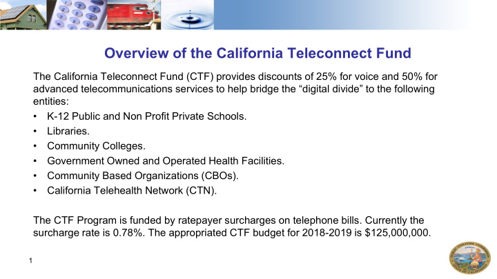 overview of the california teleconnect fund