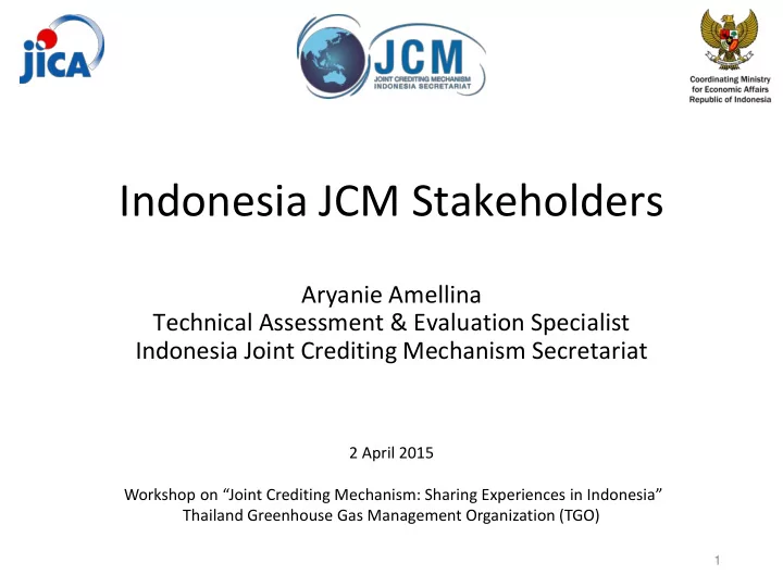 indonesia jcm stakeholders