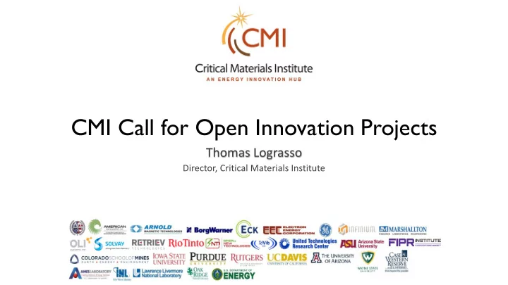 cmi call for open innovation projects