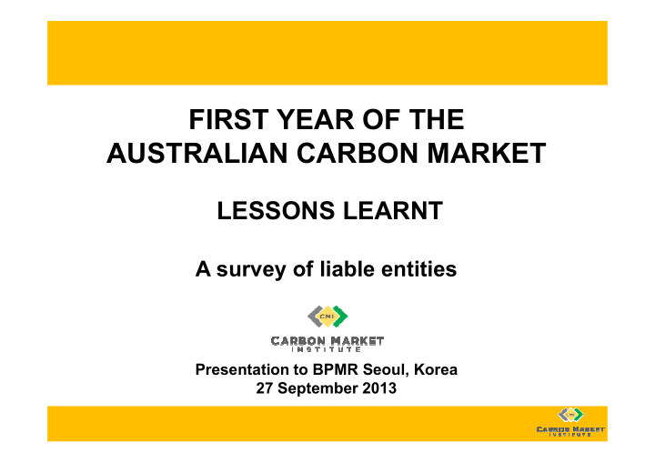 first year of the australian carbon market