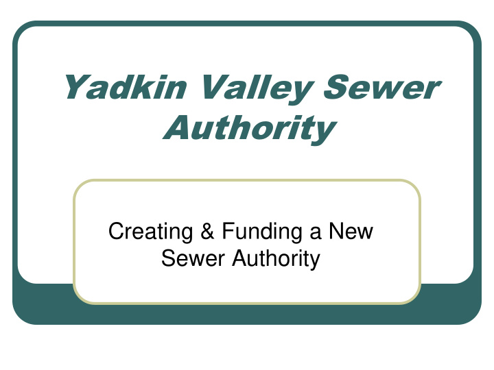 yadkin valley sewer