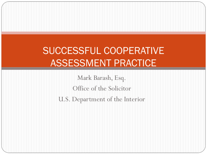 successful cooperative assessment practice