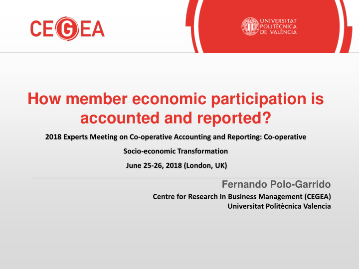 how member economic participation is accounted and