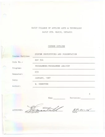 ~7-  APPROVED: t:J / - / b---  Date  --- - 2 -  SYSTEM PROTOTYPING &amp; PRESENTATION  EDP 326