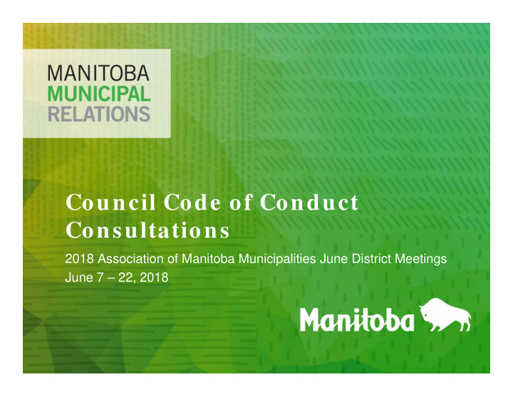 council code of conduct consultations