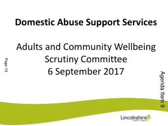 Domestic Abuse Support Services  Adults and Community Wellbeing  Scrutiny Committee  Page 13  6