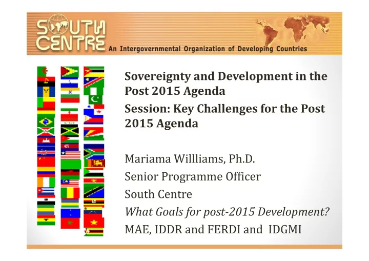 sovereignty and development in the post 2015 agenda