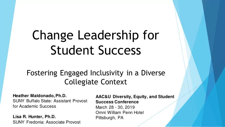 change leadership for student success