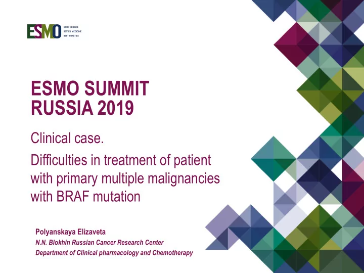 esmo summit russia 2019