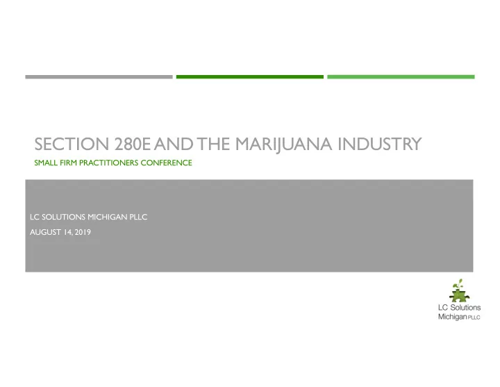 section 280e and the marijuana industry