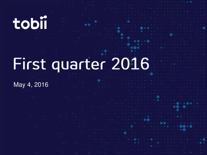 may 4 2016 henrik eskilsson ceo esben olesen cfo