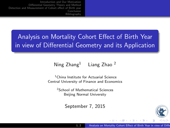 analysis on mortality cohort effect of birth year in view