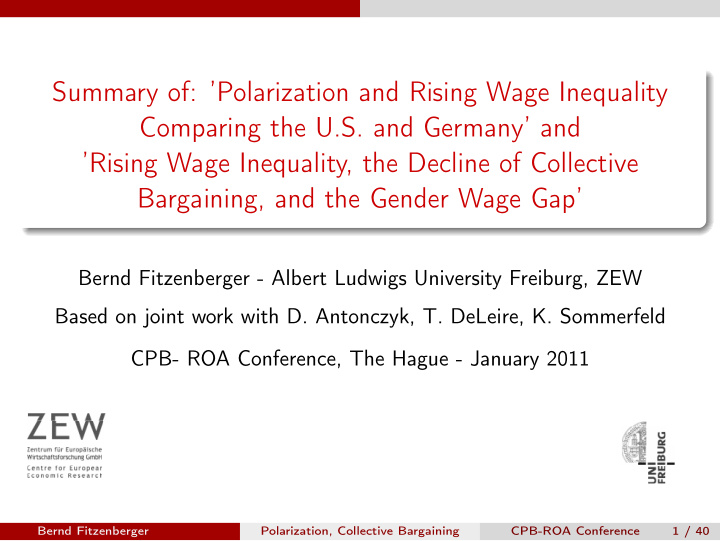 summary of polarization and rising wage inequality