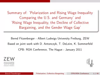 Summary of: Polarization and Rising Wage Inequality  Comparing the U.S. and Germany and