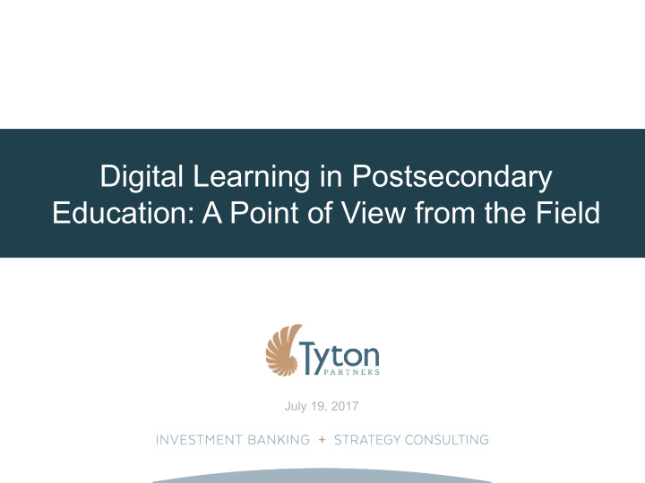 digital learning in postsecondary education a point of